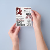 Haarlogo, Kapsalon, Kapsalon Advertentie Flyer (Hand)