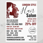 Haarlogo, Kapsalon, Kapsalon Advertentie Flyer (Voorkant)