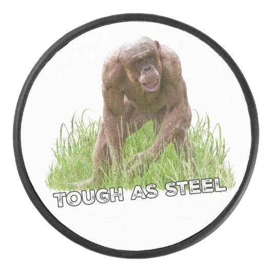 Haarloze chimp taai als staal hockey puck (Voorkant)