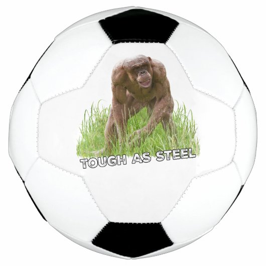 Haarloze chimp taai als staal voetbal (Voorkant)