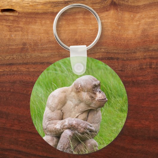 Haarloze chimpansee Magnet Sleutelhanger (Achterkant)
