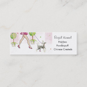 Haarloze Chinese Crested Dog Business Profile Card Mini Visitekaartje
