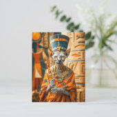 Haarloze kat Farao met kroon Briefkaart (Staand voorkant)