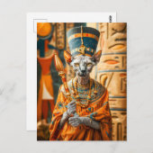 Haarloze kat Farao met kroon Briefkaart (Voorkant / Achterkant)