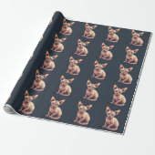 Haarloze kat sphynx Kerstmis Cadeaupapier (Uitgerold)