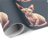Haarloze kat sphynx Kerstmis Cadeaupapier (Rol Hoek)