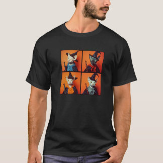 Haarloze Sphynx Cat Witchy Gang Halloween Katten P T-shirt
