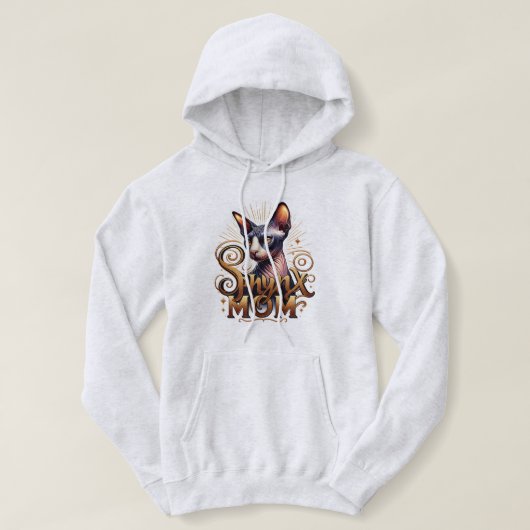 Haarloze Sphynx Kat Moeder Dames Hoodie Kleding (Design voorkant)