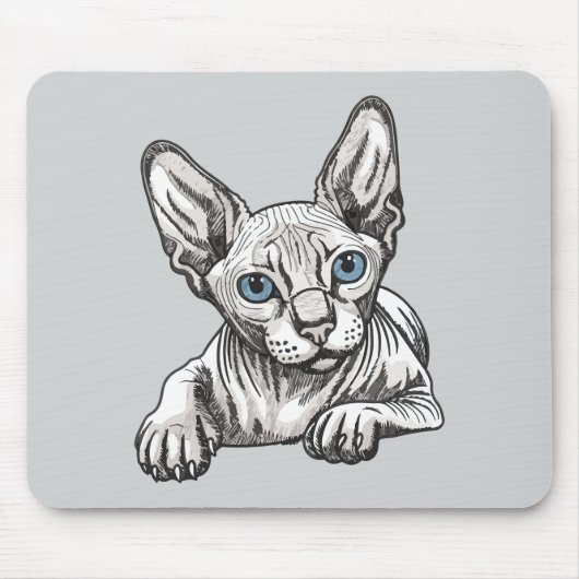 Haarloze Sphynx Kat Muismat (Voorkant)