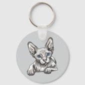 Haarloze Sphynx Kat Sleutelhanger (Achterkant)