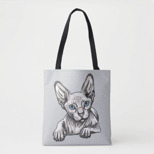 Haarloze Sphynx Kat Tote Bag (Voorkant)
