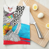 Haarloze Sphynx keukenhanddoek (Quarter Fold)