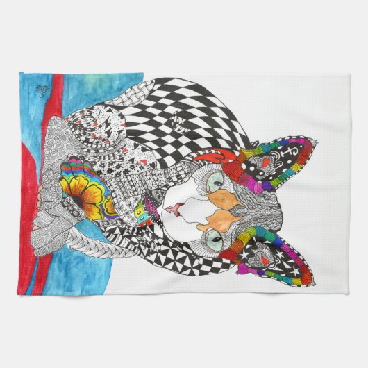 Haarloze Sphynx keukenhanddoek (Horizontaal)