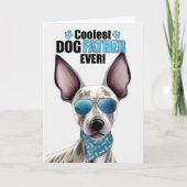 Haarloze Terrier Hond Coolste Papa Ooit Vaderdag Feestdagen Kaart (Voorkant)