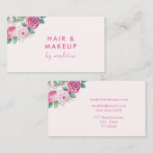 Haarmake-up Blush Roze Visitekaartje (Voorkant / Achterkant)