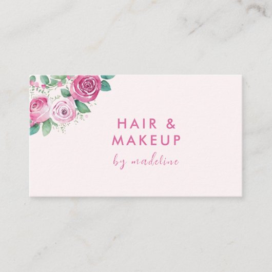 Haarmake-up Blush Roze Visitekaartje (Voorkant)
