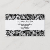 Haarmake-up florale zwarte hand getekend patroon visitekaartje (Achterkant)
