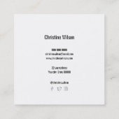 haarmanuscript op pastelkleuren vierkante visitekaartje (Achterkant)