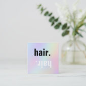 haarmanuscript op pastelkleuren vierkante visitekaartje (Staand voorkant)