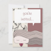 haarmeisje kaart (Voorkant)