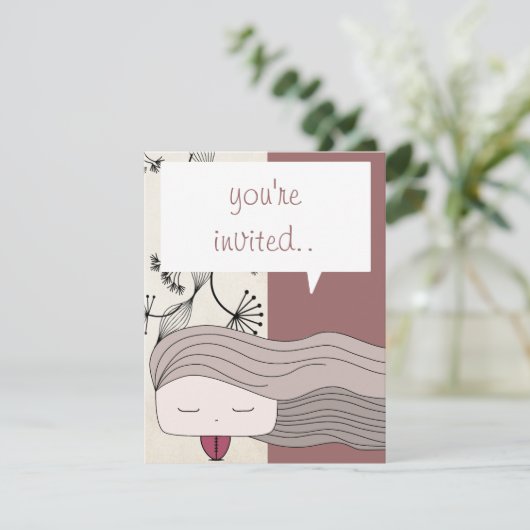 haarmeisje kaart (Staand voorkant)