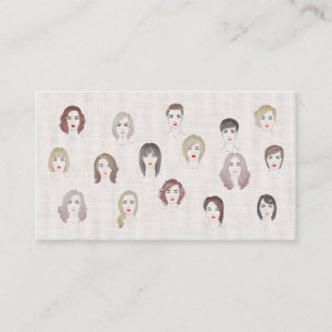 Haarmodellen kleuren salon make-up stylist visitekaartje