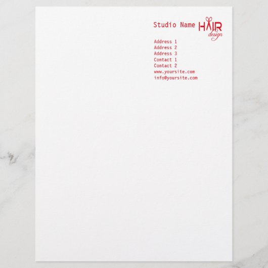 Haarontwerp 1 - Letterhoofd Custom Briefhoofd (Voorkant)