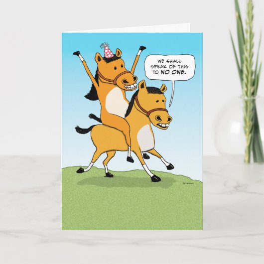 Haarpaarden en paardenrennen van Cute en Funny Hor Kaart (Voorkant)