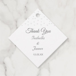 Haarparels op het zwarte en witte huwelijk bedankjes labels