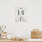 Haarpenseelpatroon Poster (Keuken)