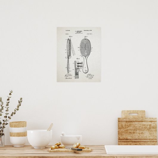 Haarpenseelpatroon Poster (Keuken)