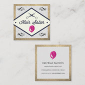 Haarpictogram | Hair Salon Vierkante Visitekaartje (Voorkant / Achterkant)