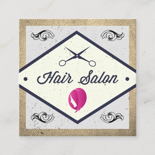 Haarpictogram | Hair Salon Vierkante Visitekaartje (Voorkant)