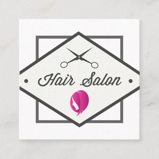 Haarpictogram | Hair Salon Vierkante Visitekaartje (Voorkant)