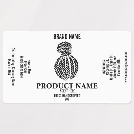 Haarproduct Etiket sjabloon Braids pakket Labels (Design 1)