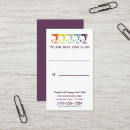 Haarsalon Afspraak Herinnering Retro Rainbow Visitekaartje