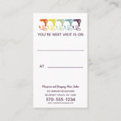 Haarsalon Afspraak Herinnering Retro Rainbow Visitekaartje (Voorkant)