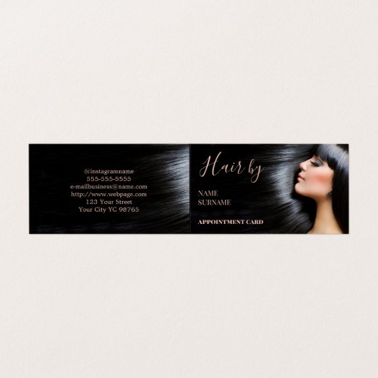 Haarsalon Afspraak Visitekaartje (Buitenkant ongevouwen)