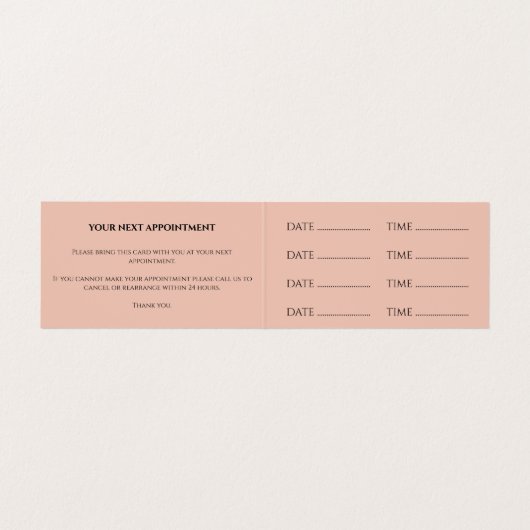 Haarsalon Afspraak Visitekaartje (Binnenkant ongevouwen)