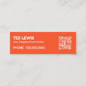 Haarsalon Barber Custom QR Mini Visitekaartje (Achterkant)