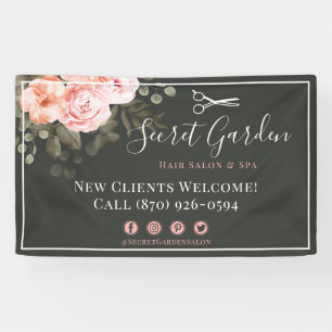 Haarsalon Beauty Stylist Elegante Bloemen Chic Roo Spandoek
