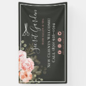 Haarsalon Beauty Stylist Elegante Bloemen Chic Roo Spandoek (Verticaal)