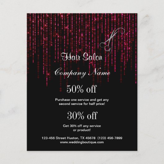 Haarsalon bedrijf gepersonaliseerde flyer (Voorkant)