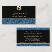 Haarsalon Blue Cheetah Print voor schoonheidsspeci Visitekaartje (Voorkant / Achterkant)