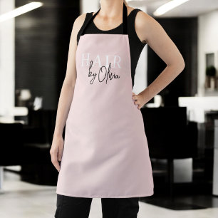 Haarsalon Blush Roze Zwart Moderne Typografie Schort