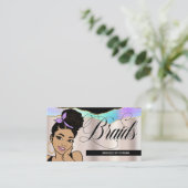 Haarsalon, Braid Stylist, Braiding,  Bronze Visitekaartje (Staand voorkant)