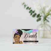 Haarsalon, Braid Stylist, Braiding,  Bronze Visitekaartje (Staand voorkant)