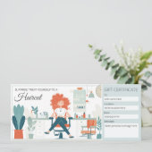 Haarsalon Cadeaubon Sjabloon, Kapper Cadeau Kaart (Staand voorkant)