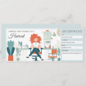 Haarsalon Cadeaubon Sjabloon, Kapper Cadeau Kaart (Voorkant / Achterkant)