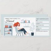 Haarsalon Cadeaubon Sjabloon, Kapper Cadeau Kaart (Voorkant / Achterkant)